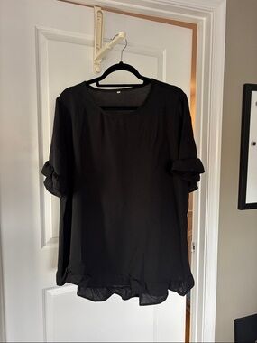 Women’s Black Ruffle Sleeve Blouse - Brand:
